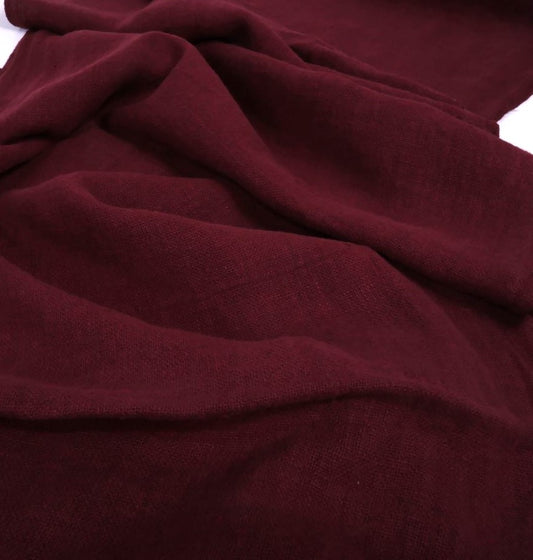 Fluffy  linen fabric - dark red - 6311SH