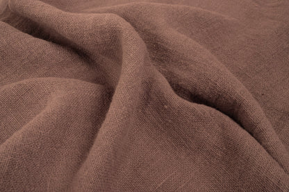 Fluffy  linen fabric - earthy brown - 6319SH