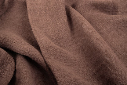 Fluffy  linen fabric - earthy brown - 6319SH