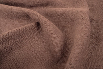 Fluffy  linen fabric - earthy brown - 6319SH
