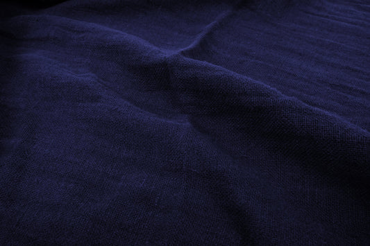 Fluffy  linen fabric - navy blue - 6309SH