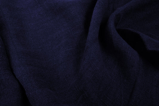 Fluffy  linen fabric - navy blue - 6309SH