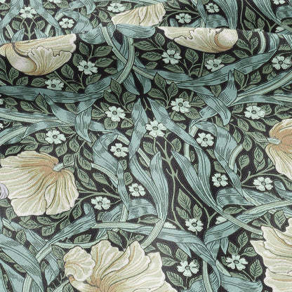 100% LINEN fabric - William Morris Pimpernel aqua green - British Victorian Art Craft flax - sewing upholstery home decor or clothing 3824