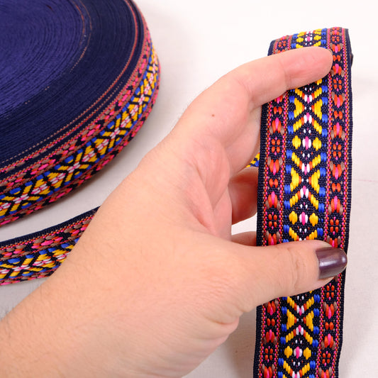 Allmoge -  Folk art trim - multicolor 38mm