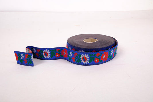 PINAVIJA - Blue Floral ribbon 35mm