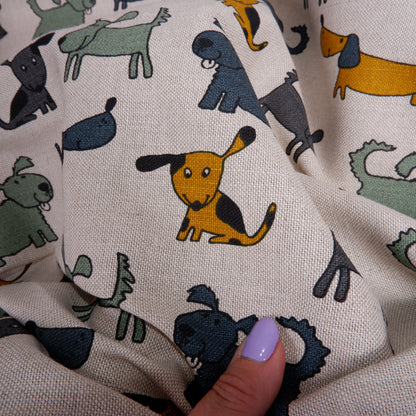 Print dog - Linen cotton blended fabric - 031P