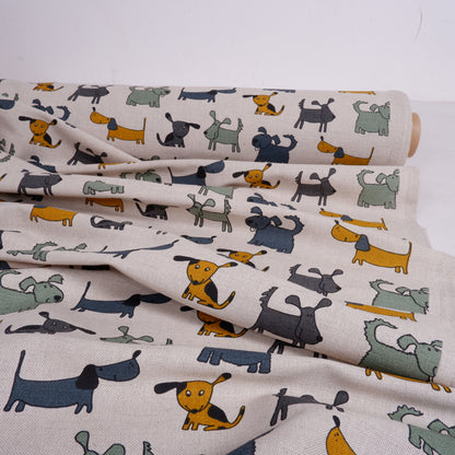 Print dog - Linen cotton blended fabric - 031P