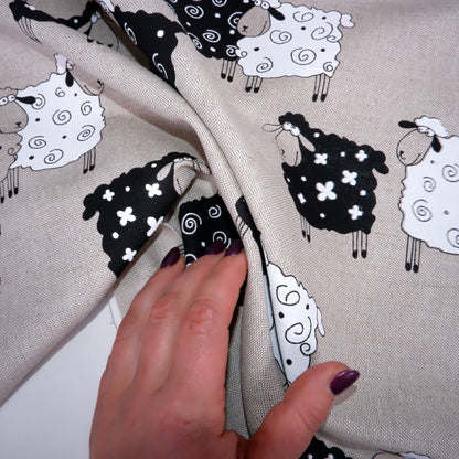 Print sheep - linen cotton blended fabric - 807P