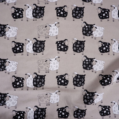 Print sheep - linen cotton blended fabric - 807P