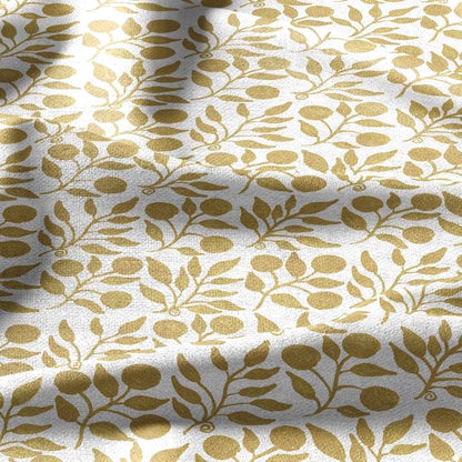100% LINEN Fabric William Morris Rosehip yellow print - British linen floral upholstery home textile Victorian fabrics 3274