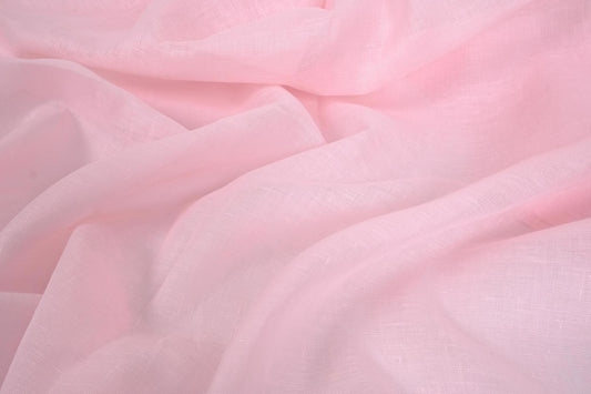 Sheer GAUZE linen fabric -  blush pink - 378SH