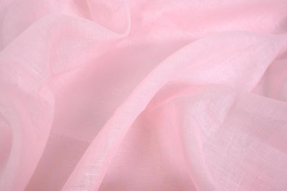 Sheer GAUZE linen fabric -  blush pink - 378SH