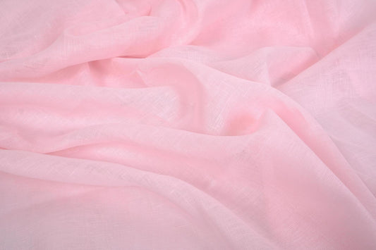 Sheer GAUZE linen fabric -  blush pink - 378SH