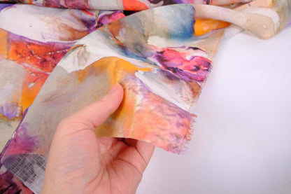 Watercolor floral - print on linen - 394P