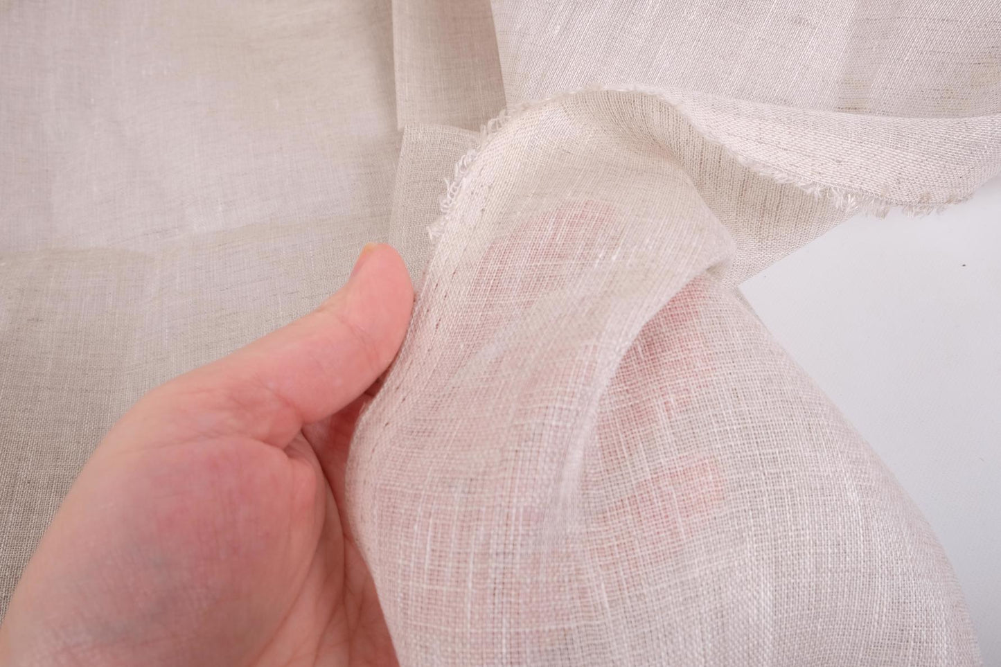 Sheer GAUZE linen fabric -  melange natur - regular - 373SH
