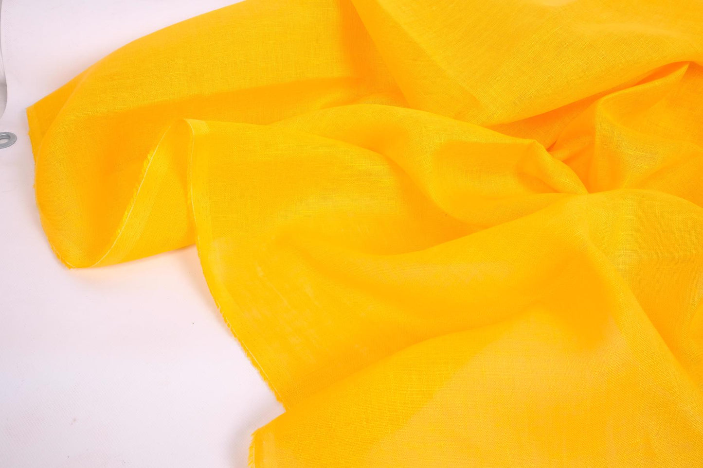 Sheer GAUZE linen fabric -  sunflower yellow - 375SH