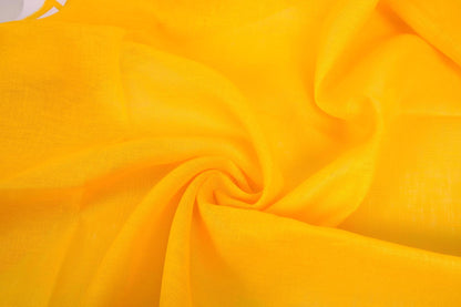 Sheer GAUZE linen fabric -  sunflower yellow - 375SH