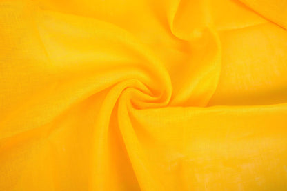 Sheer GAUZE linen fabric -  sunflower yellow - 375SH