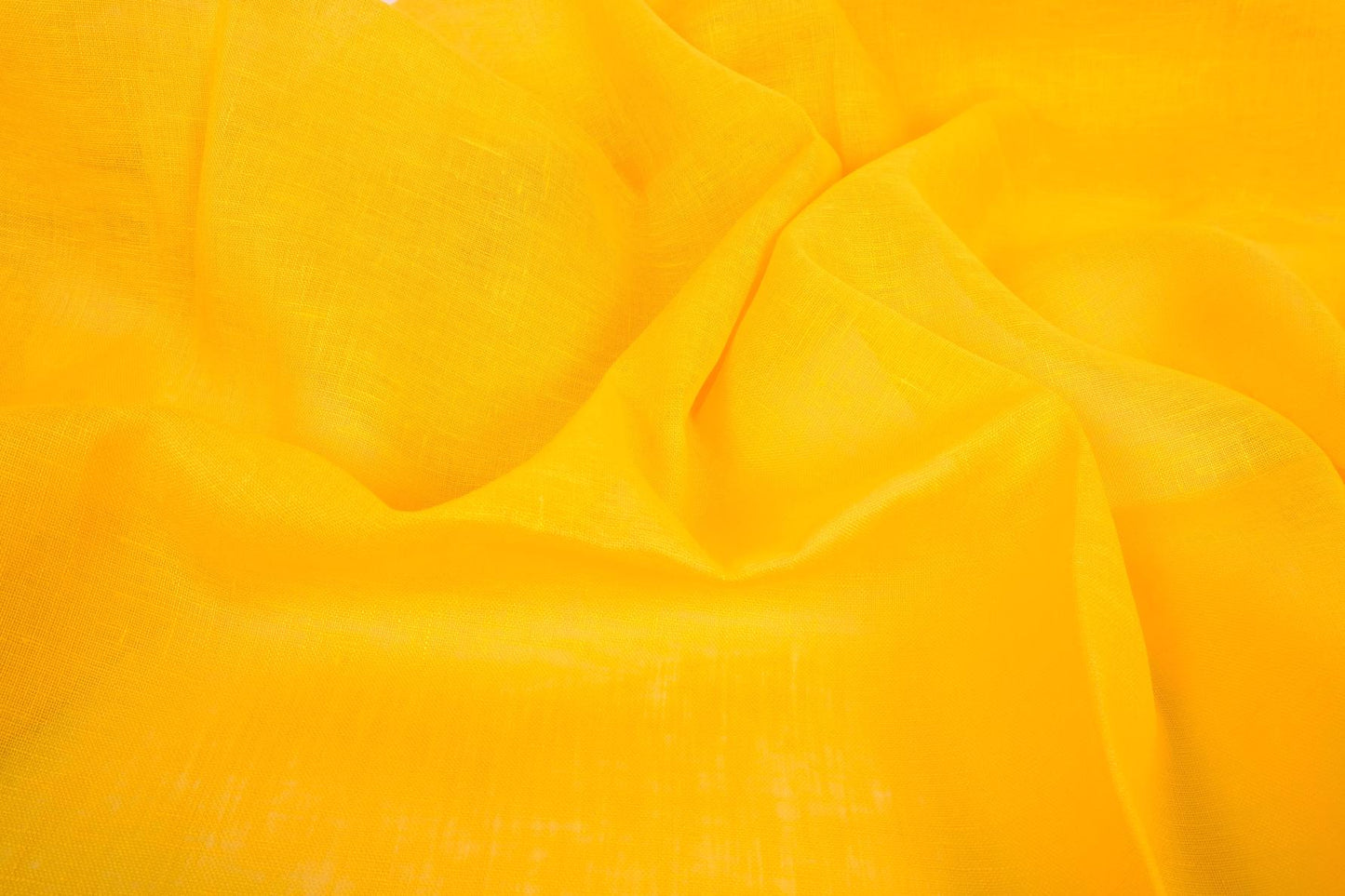 Sheer GAUZE linen fabric -  sunflower yellow - 375SH