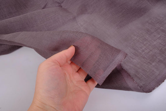 Sheer GAUZE linen fabric -  dark grey - 376SH