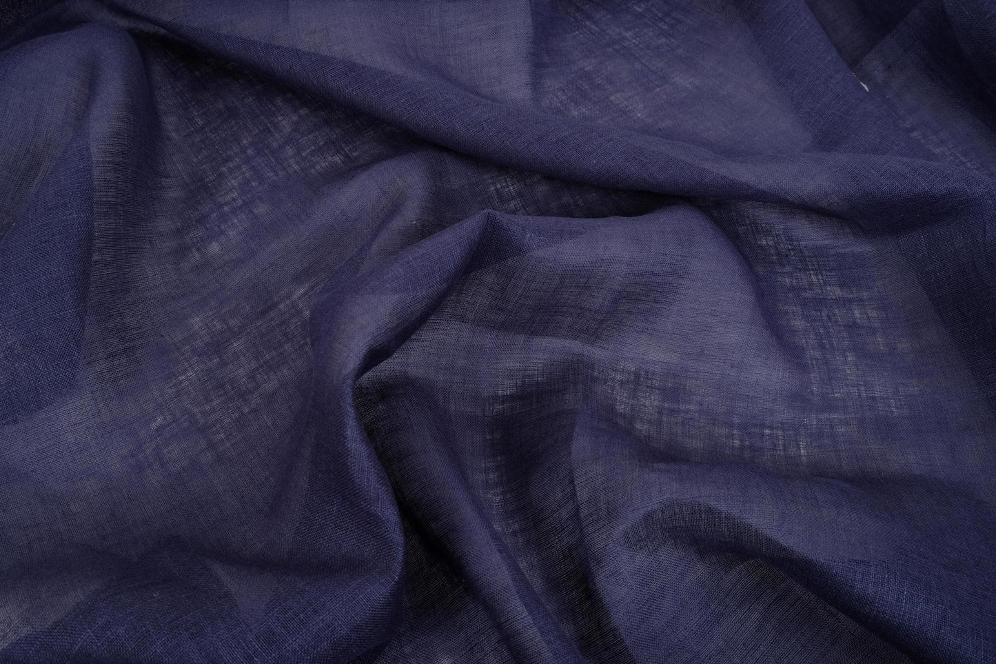 Sheer GAUZE linen fabric -  midnight blue - 377SH