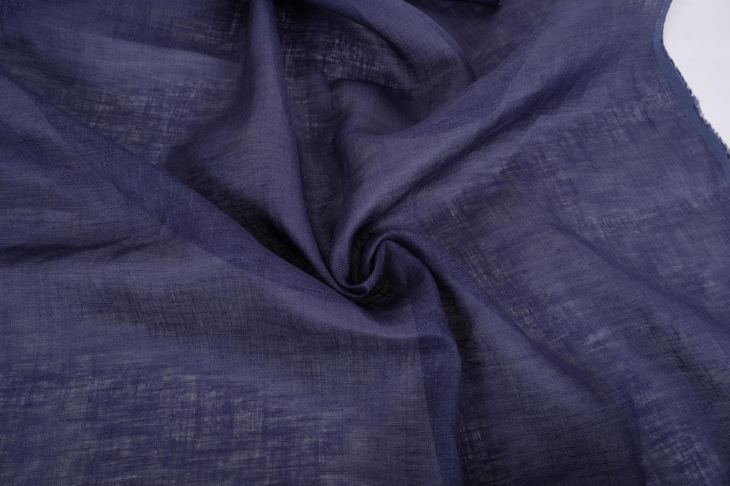 Sheer GAUZE linen fabric -  midnight blue - 377SH
