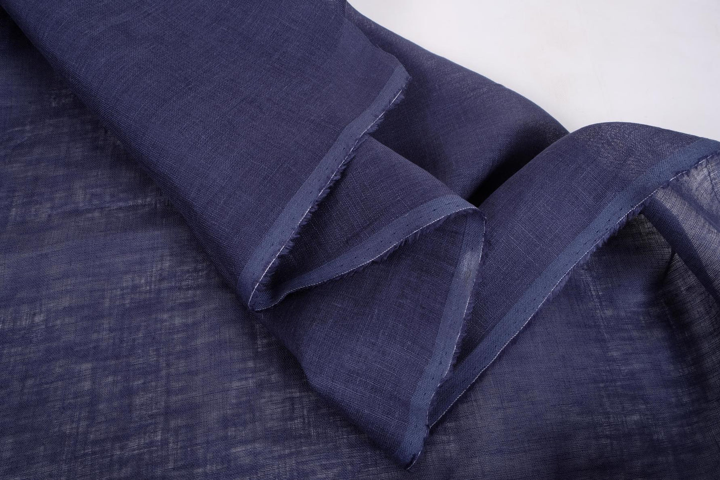 Sheer GAUZE linen fabric -  midnight blue - 377SH