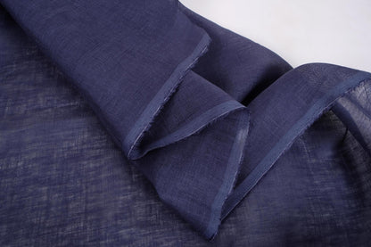 Sheer GAUZE linen fabric -  midnight blue - 377SH
