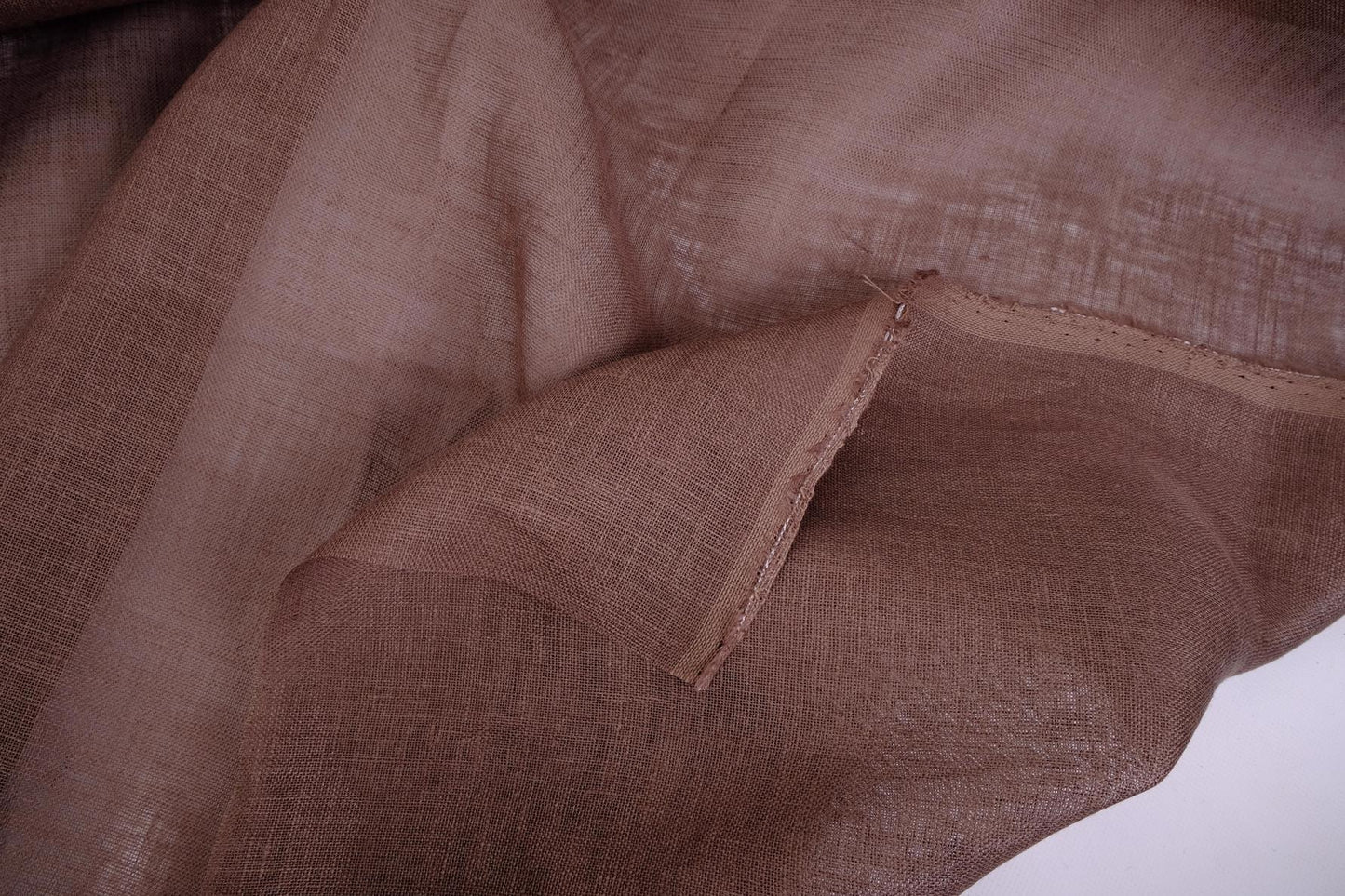 Sheer GAUZE linen fabric -  dark brown - 379SH