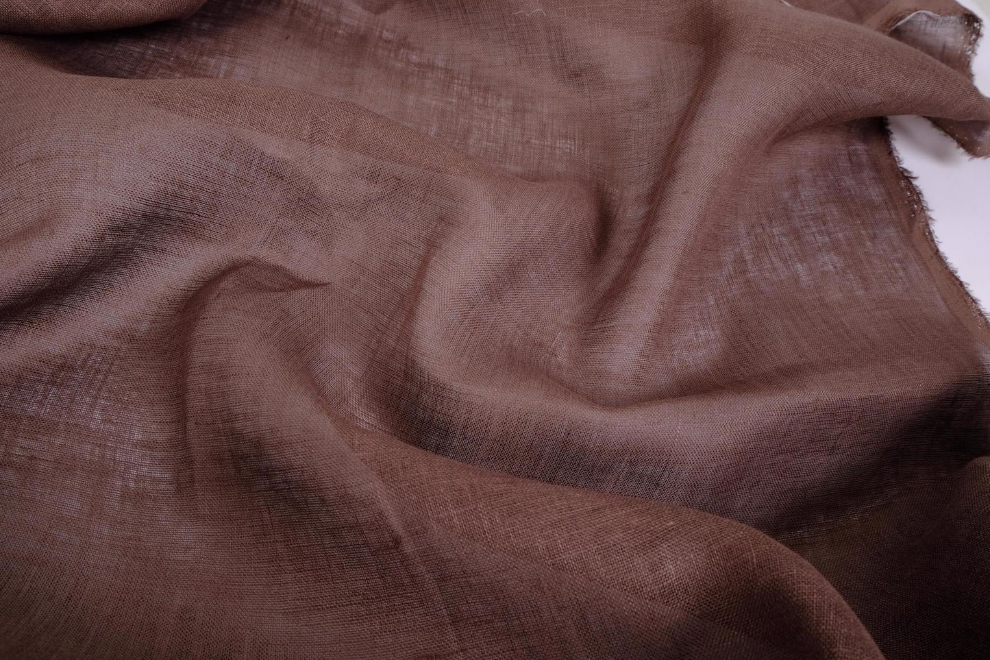 Sheer GAUZE linen fabric -  dark brown - 379SH