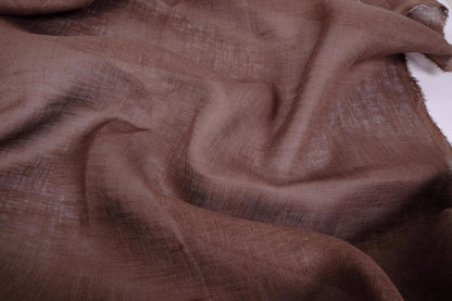 Sheer GAUZE linen fabric -  dark brown - 379SH