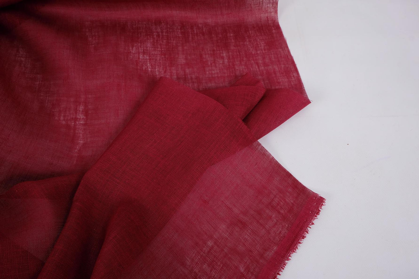 Sheer GAUZE linen fabric - winered - 381SH