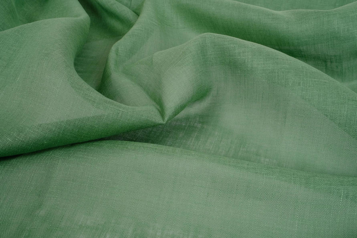 Sheer GAUZE linen fabric -  fir green- 383SH