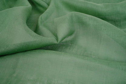 Sheer GAUZE linen fabric -  fir green- 383SH