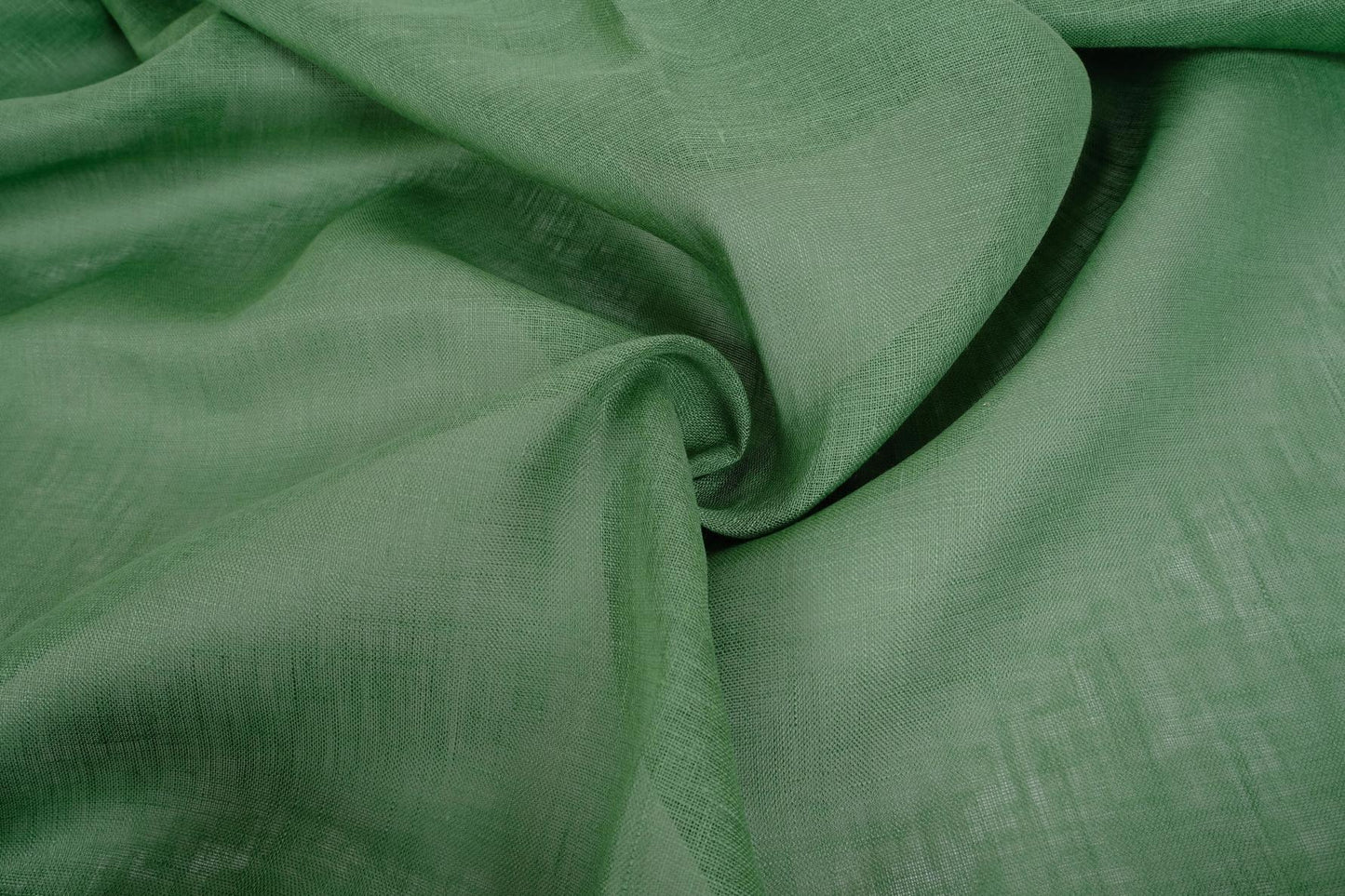 Sheer GAUZE linen fabric -  fir green- 383SH