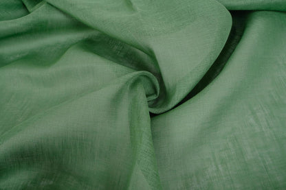 Sheer GAUZE linen fabric -  fir green- 383SH
