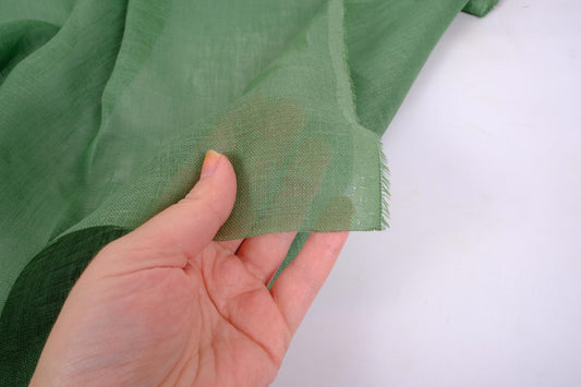 Sheer GAUZE linen fabric -  fir green- 383SH
