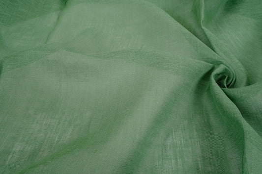 Sheer GAUZE linen fabric -  fir green- 383SH