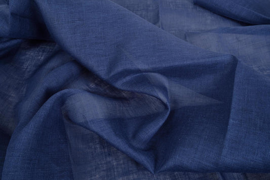 Sheer GAUZE linen fabric -  dark blue- 384SH