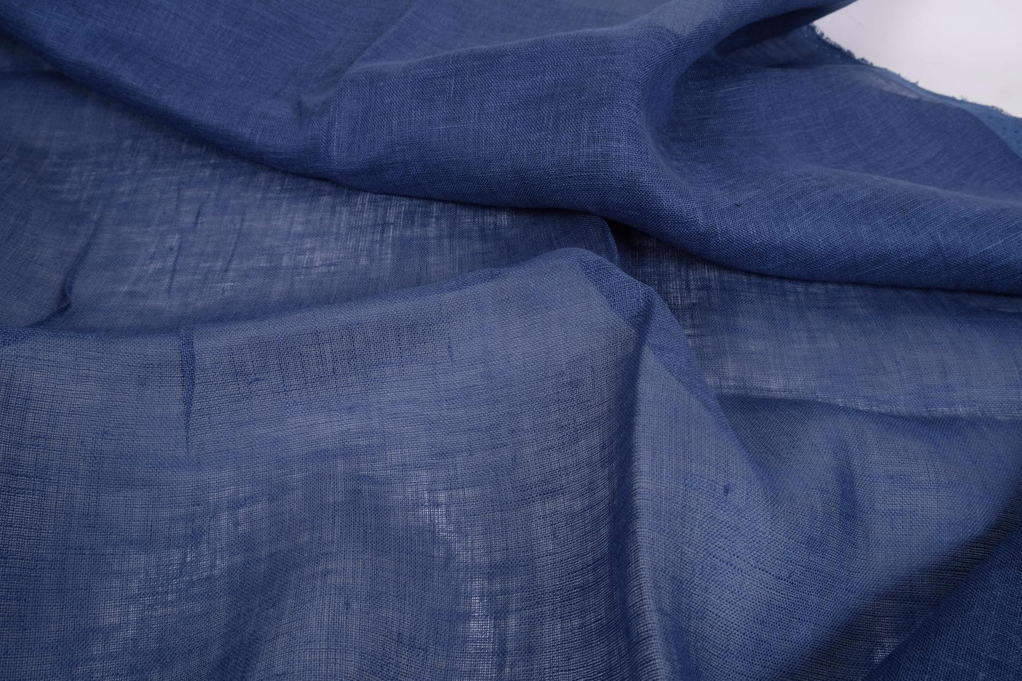Sheer GAUZE linen fabric -  dark blue- 384SH