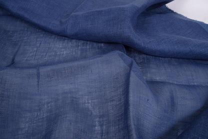 Sheer GAUZE linen fabric -  dark blue- 384SH