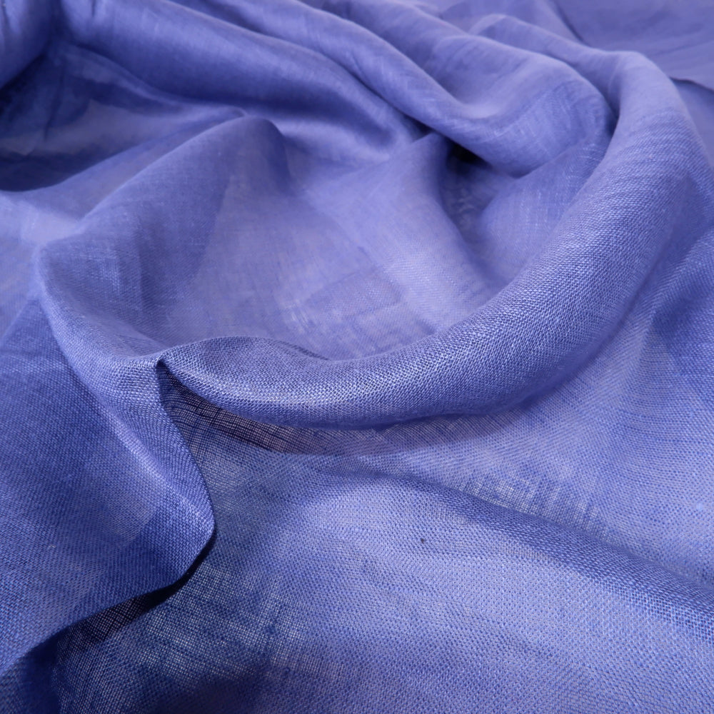 Sheer GAUZE linen fabric -  mist blue- 386SH