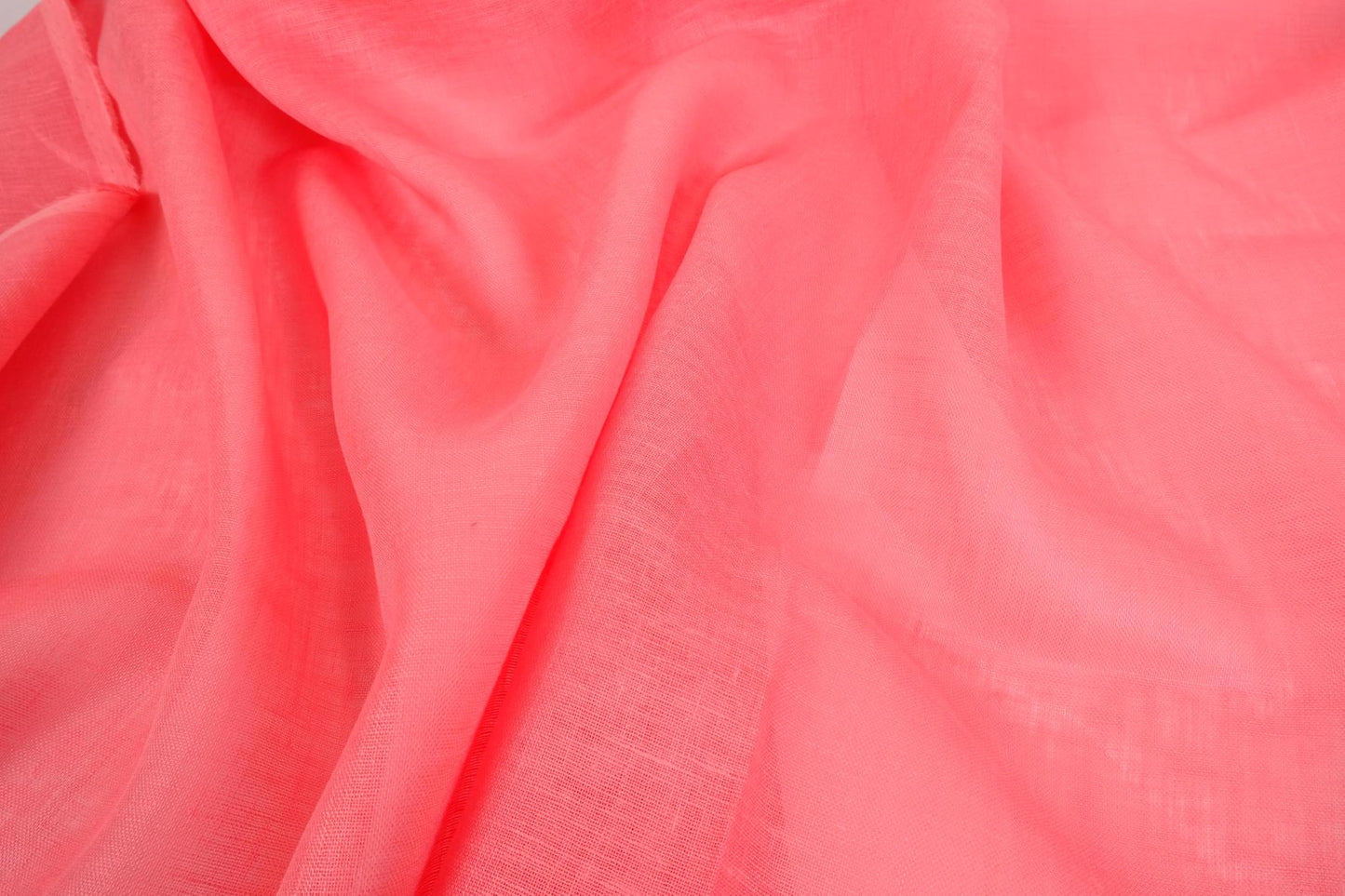 Sheer GAUZE linen fabric -  salmon pink- 387SH