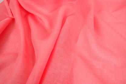 Sheer GAUZE linen fabric -  salmon pink- 387SH