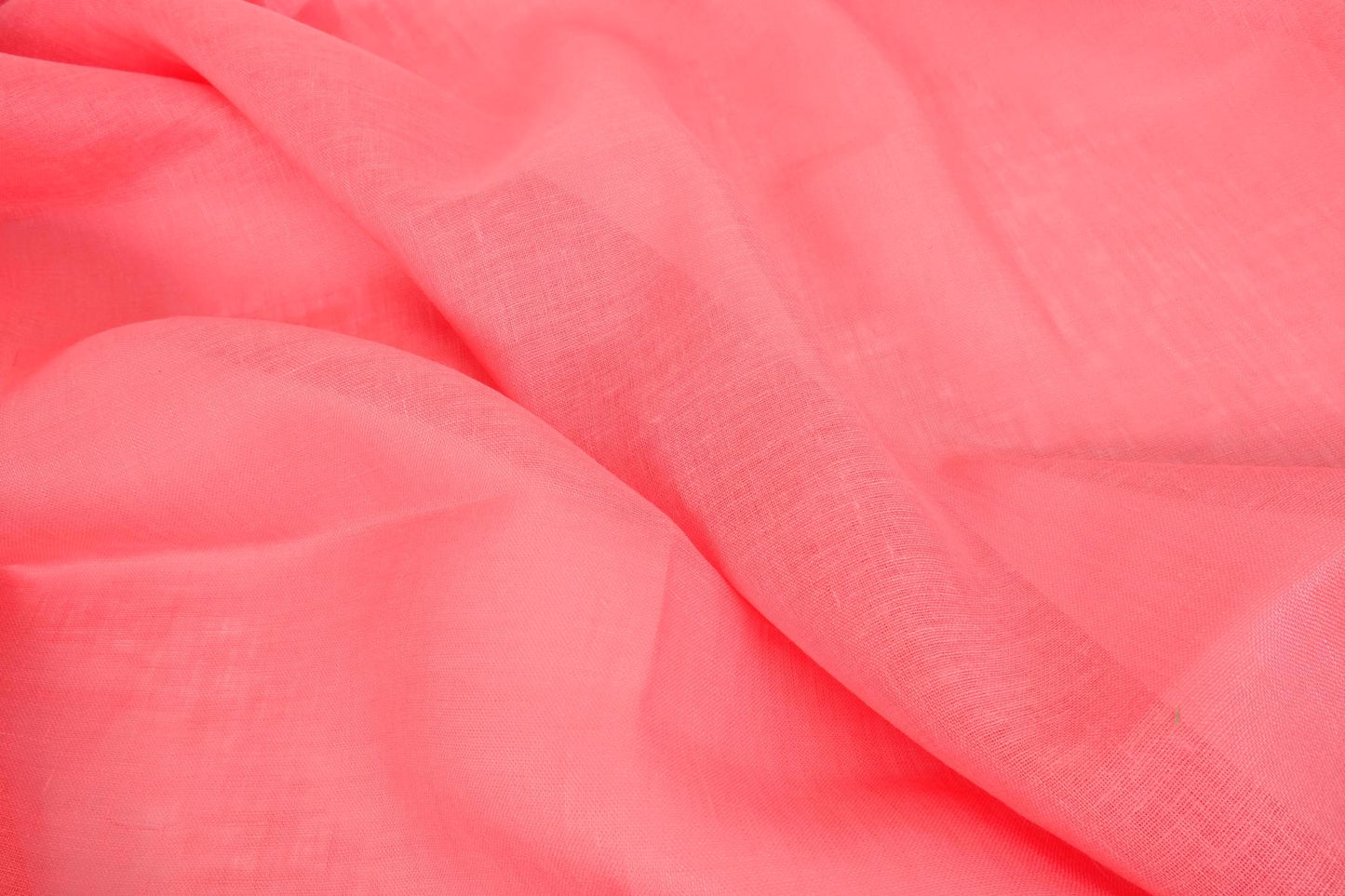 Sheer GAUZE linen fabric -  salmon pink- 387SH