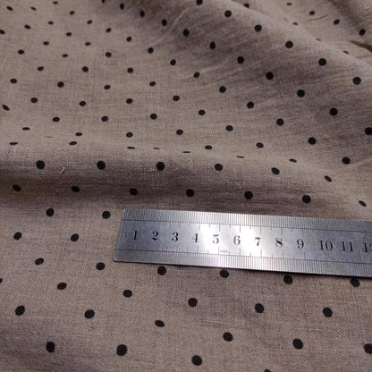Black Polka dot print on natural - 988P