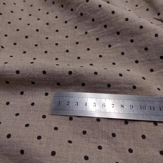 Black Polka dot print on natural - 988P