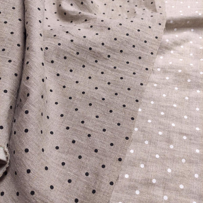 Black Polka dot print on natural - 988P