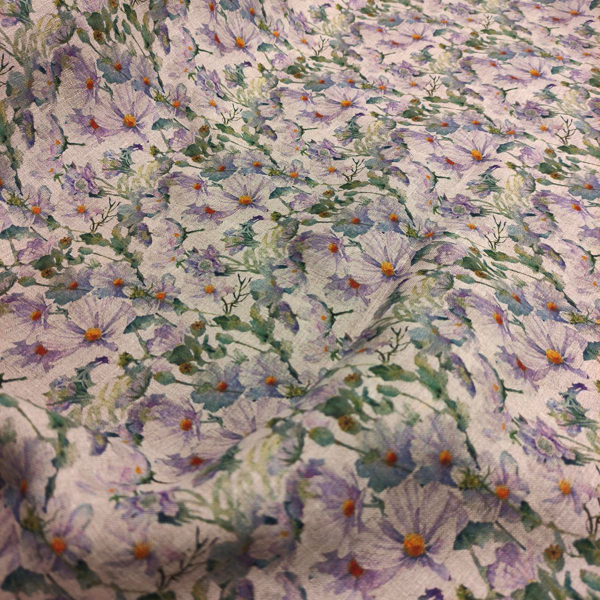 Violet flower print on white - 053P
