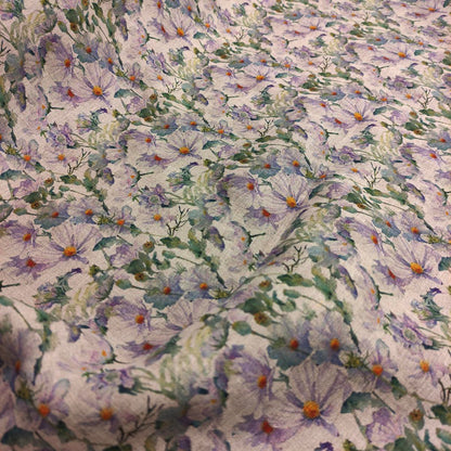Violet flower print on white - 053P